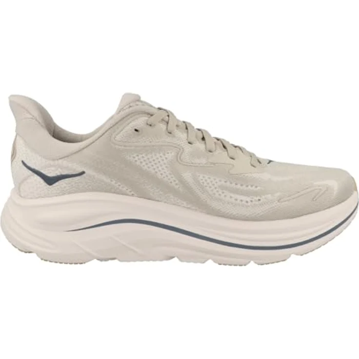 Hoka Clifton 10, Herren Laufschuhe mit ultraleichter Dämpfung, 8 mm Sprengung, Weiss, Größe 46 2/3 – Bild 3