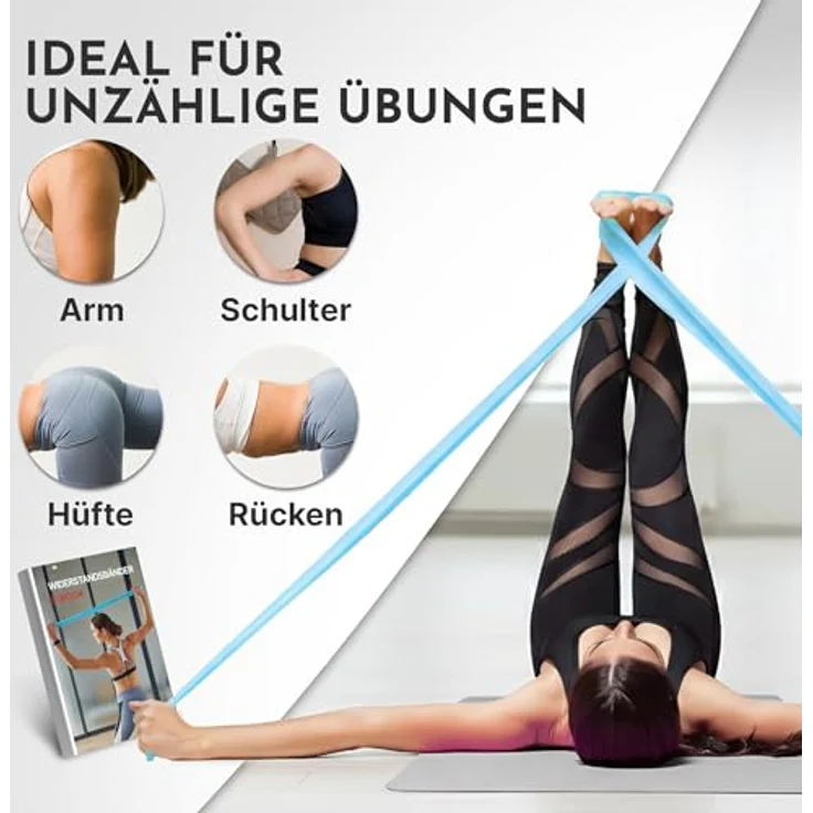 NEOLYMP Widerstandsbänder 15 cm breit, reißfeste Fitnessbänder aus TPE für Krafttraining und Physio, elastische Resistance Bands (2 m | Rot) – Bild 5