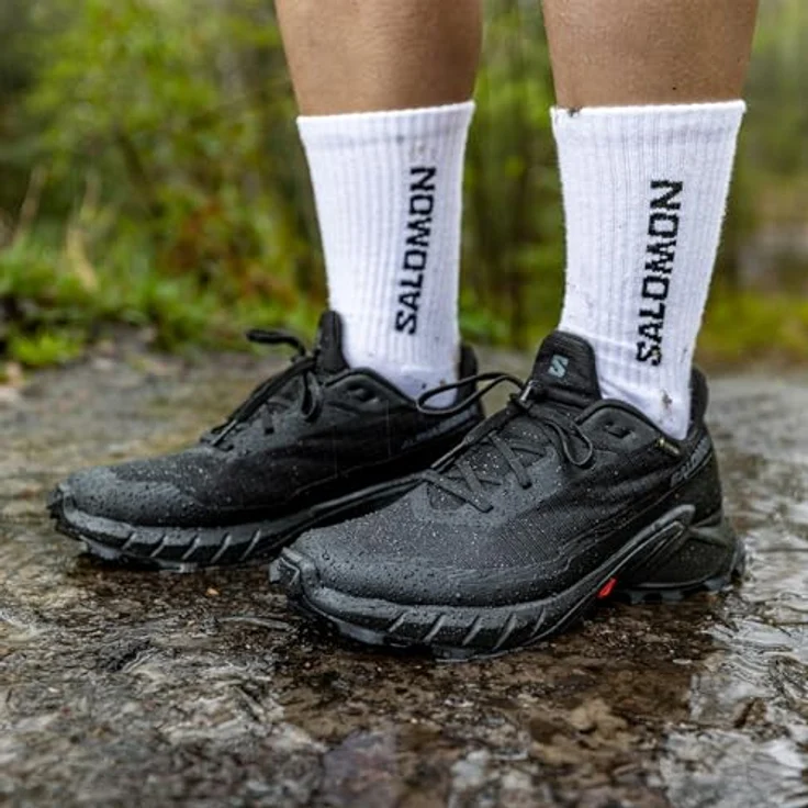 Salomon Alphacross 5 GTX Damen Wanderschuh, wasser- und winddicht mit GORE-TEX, Schwarz, Größe 4.5 – Bild 3