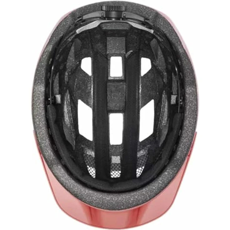 Uvex Air Wing 2 CC, leichter Fahrradhelm mit integrierter Sonnenblende, coral-strawberry matt, Größe 52-57 cm – Bild 3