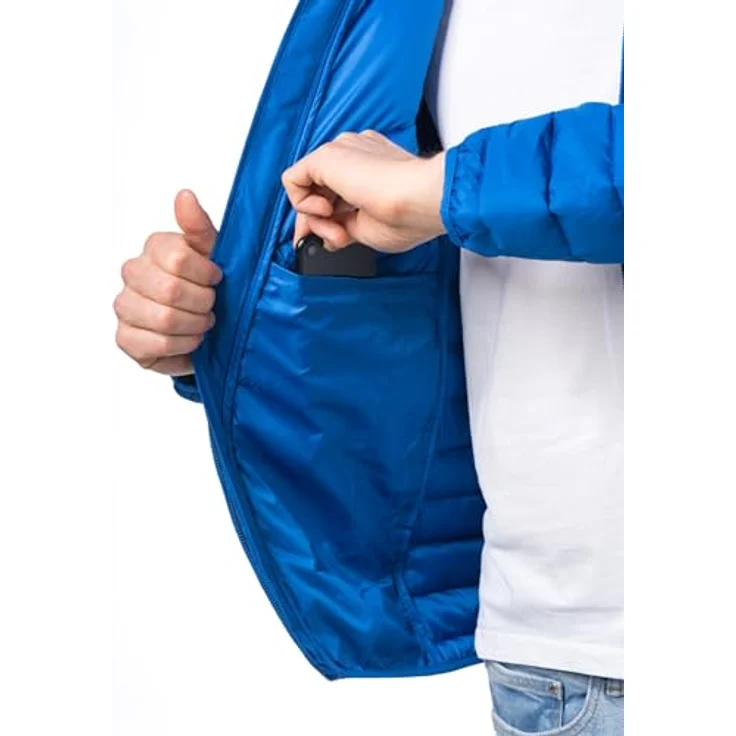 Erima CMPT Puffer Jacke Herren, leichte Steppjacke mit abnehmbarer Kapuze und elastischem Einfassband, blau, Gr 3XL – Bild 5