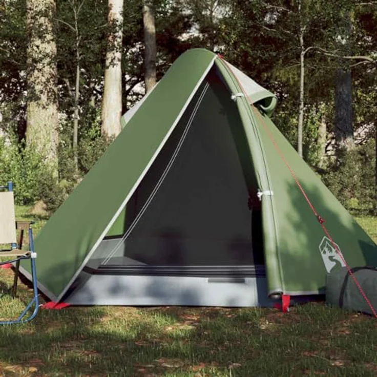 vidaXL Kuppelzelt, Campingzelt für 2 Personen, wasserdicht mit abnehmbarem Überzelt und Netz Wänden, leicht tragbar, Grün – Bild 2