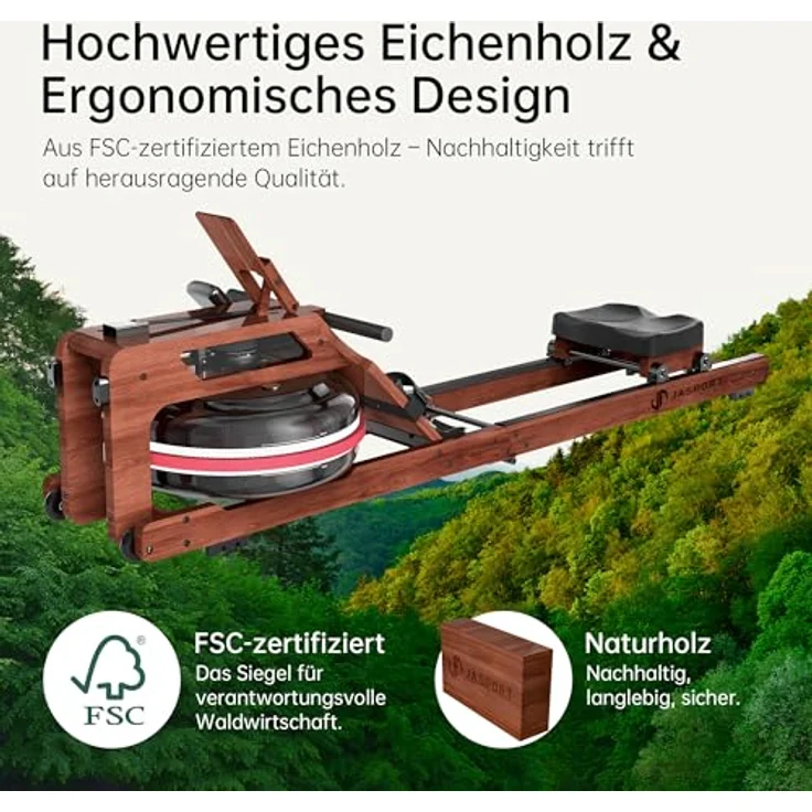 JASPORT R3 Faltbares Rudergerät aus Eichenholz, mit Bluetooth-fähigem LCD-Display, 28L Wassertank, belastbar bis 150 kg – Bild 2