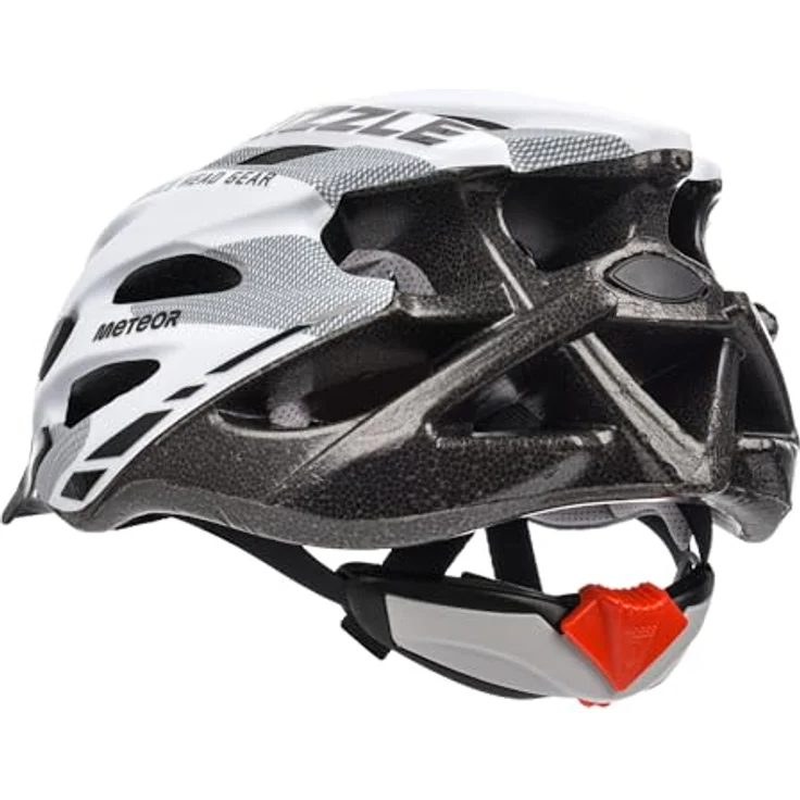 Meteor Drizzle Fahrradhelm, MTB Helm für Herren, Damen und Kinder, Größe M 55-58 cm, weiß/grau – Bild 4