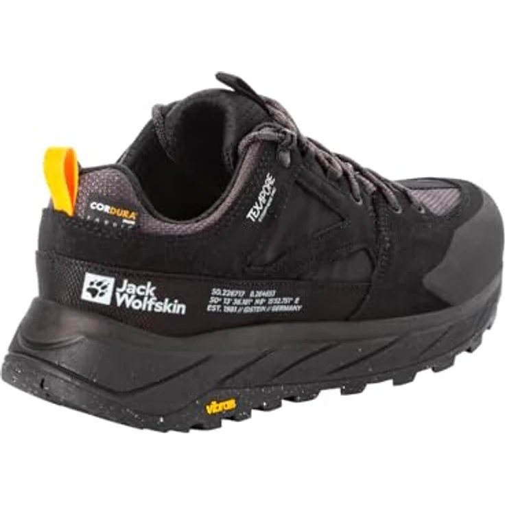 Jack Wolfskin Terraquest Texapore Low M, Herren Wanderschuhe mit Wetterschutz, Schwarz, Größe 44.5 – Bild 5