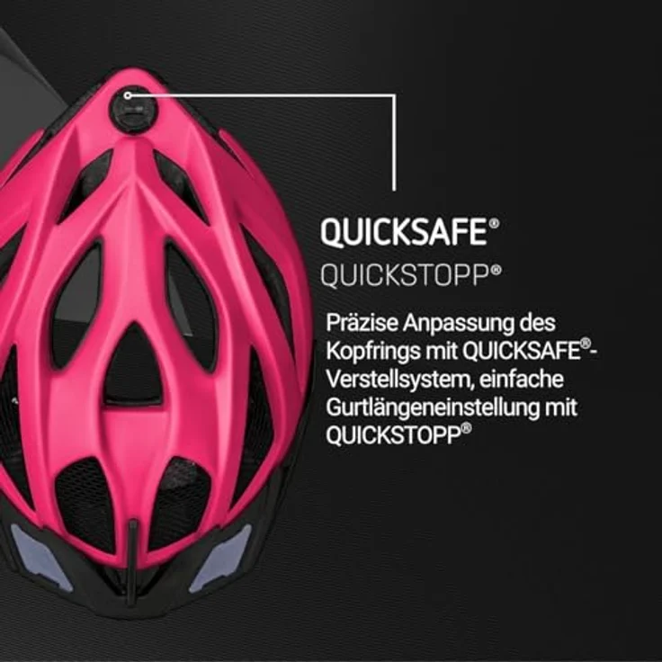 KED SPIRI II TREND, MTB Fahrradhelm mit K-Fit Anpassungssystem, pink, mit LED Rücklicht und Visier – Bild 4