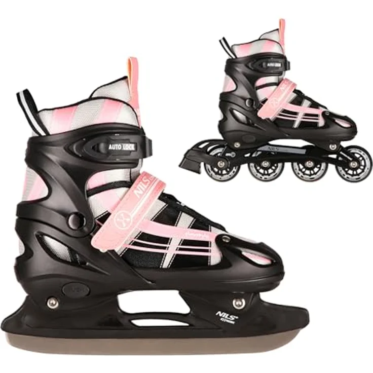 Nils Extreme NH18366, 2-in-1-Rollschuhe mit Hockeykufen, verstellbar in Größe M (35-38) für Kinder, Aluminium-Inliner-Schiene und rostfreie Stahlkufe – Bild 2