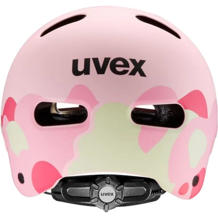 Uvex 4 style, Halber Helm mit schlagfester ABS-Hartschale, 360°-Vollring und reflektierenden Gurtbändern, Monster-Graffiti – Bild 3