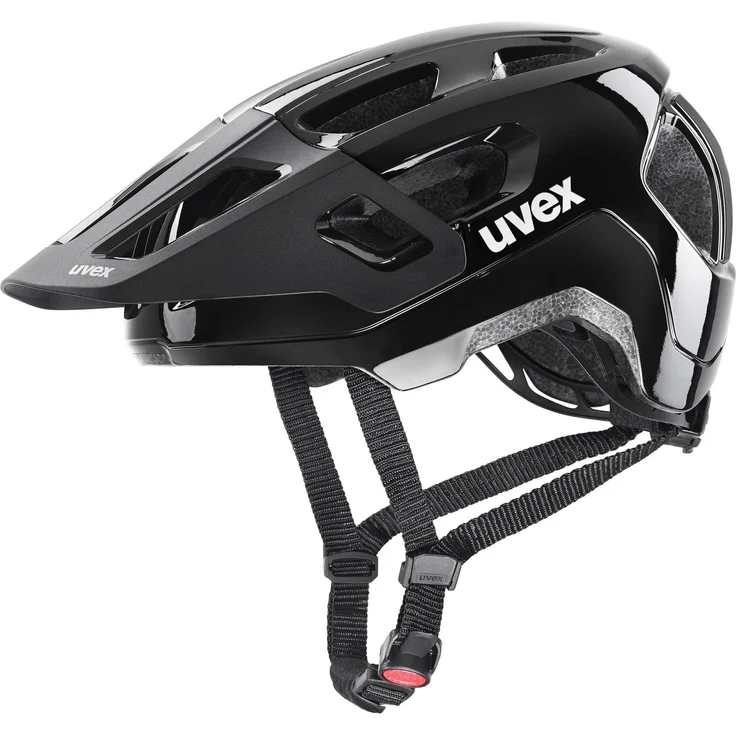 Uvex Sports react jr., Velohelm für Kinder, verstellbar (52 - 56 cm) in Schwarz mit integrierter Sonnenblende und Fliegengitter