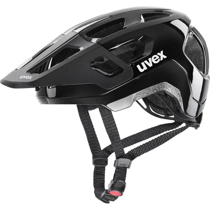 Uvex Sports react jr., Velohelm für Kinder, verstellbar (52 - 56 cm) in Schwarz mit integrierter Sonnenblende und Fliegengitter