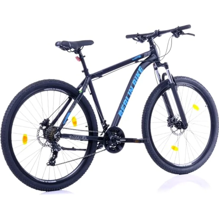 Berlin Bike MTB1 Mountainbike 29 Zoll, 46 cm Rahmenhöhe, hydraulische Scheibenbremsen, Shimano-Set, Schwarz-Blau – Bild 3