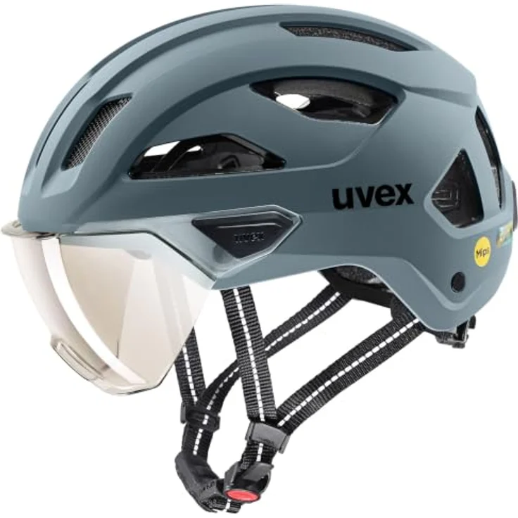 Uvex Stride Visor MIPS Fahrradhelm, 59-61 cm, anthracite matt, mit Belüftung und Visier – Bild 1