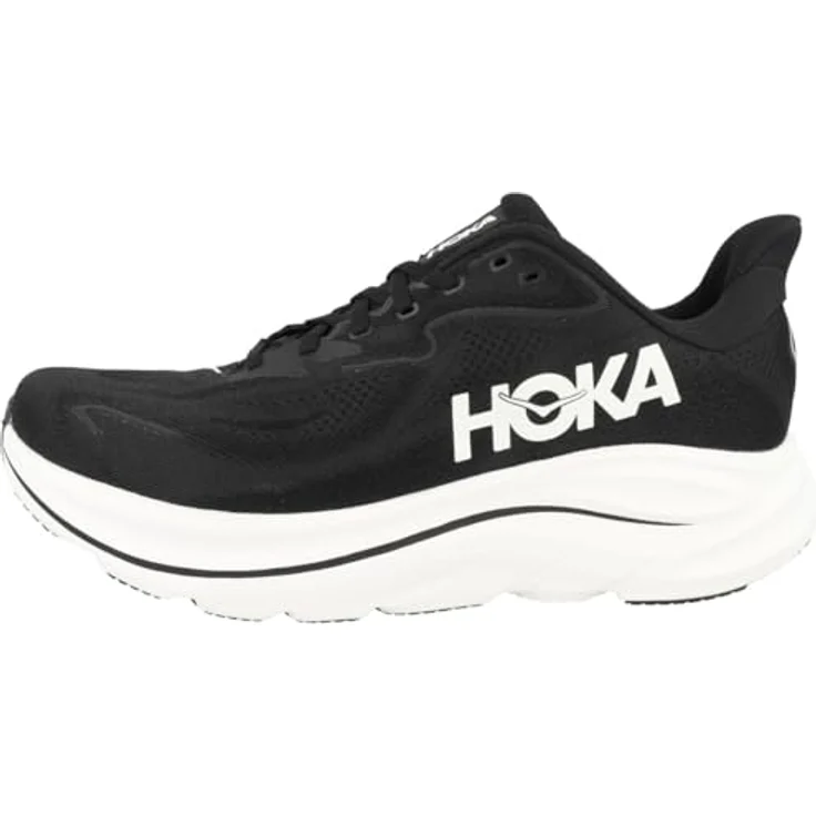 Hoka One One M Clifton 10 Wide, Laufschuh mit CMEVA-Dämpfung, atmungsaktivem Obermaterial, schwarz/weiß, Größe 42 – Bild 1