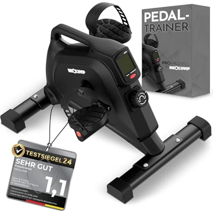 NEOLYMP Pedaltrainer für Zuhause, gelenkschonender Beintrainer im Sitzen mit Display, 8 Widerstandsstufen & TÜV geprüft, ideal für Senioren, leise und rutschfest – Bild 1