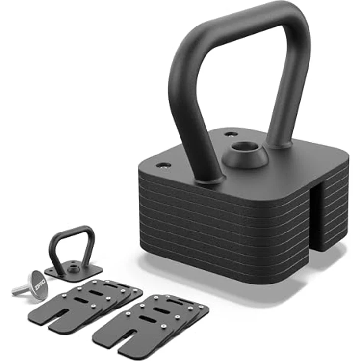 ZIPRO Kettlebell SQUARE Verstellbar bis 19 kg Kugelhantel Einstellbar für Krafttraining Fitness Workout zu Hause, Schwarz – Bild 2