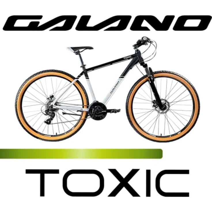 Galano Toxic Mountainbike Hardtail 29 Zoll, 21 Gang, Federgabel, Scheibenbremsen, weiß/schwarz, 48 cm – Bild 3
