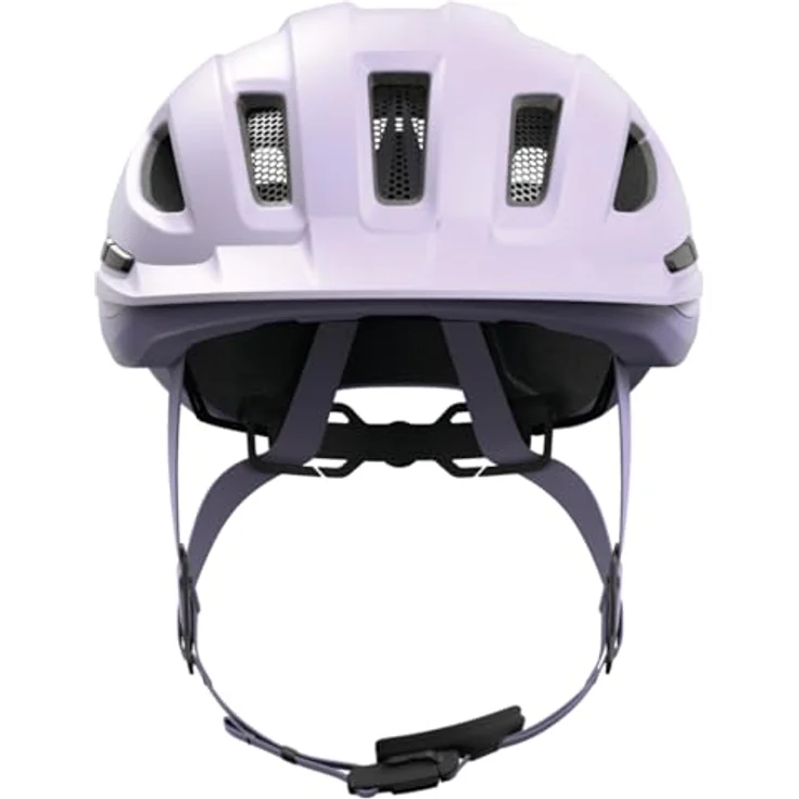 ABUS Urban-I 4.0 ACE, Fahrradhelm mit aufladbarem Rücklicht, 4 Leuchtmodi, Schirm, Zopf-Öffnung, magnetischem Verschluss, Größe M, lila – Bild 3