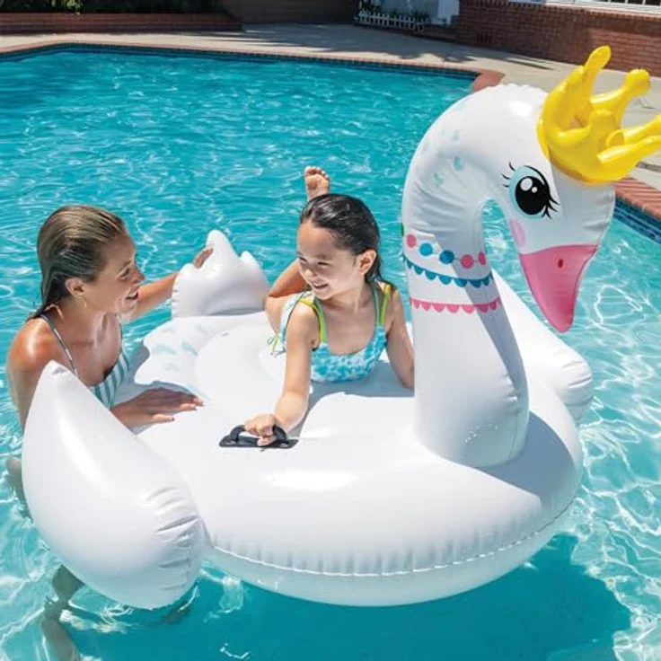 Intex Majestic Swan Ride-On, Luftmatratze im Schwan-Design, 142 x 137 x 99 cm, für Kinder ab 3 Jahren, max. 40 kg – Bild 2