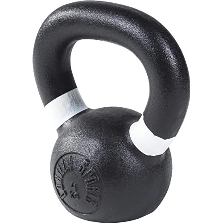 GORILLA SPORTS® Kettlebell - 4kg, 8kg, 12kg, 16kg, 20kg, 24kg, 28kg, 32kg Gewichte, Gusseisen, Schwarz mit Farbmarkierungen - Kugelhantel, Kugelgewicht, Schwunghantel, Krafttraining Gewichten