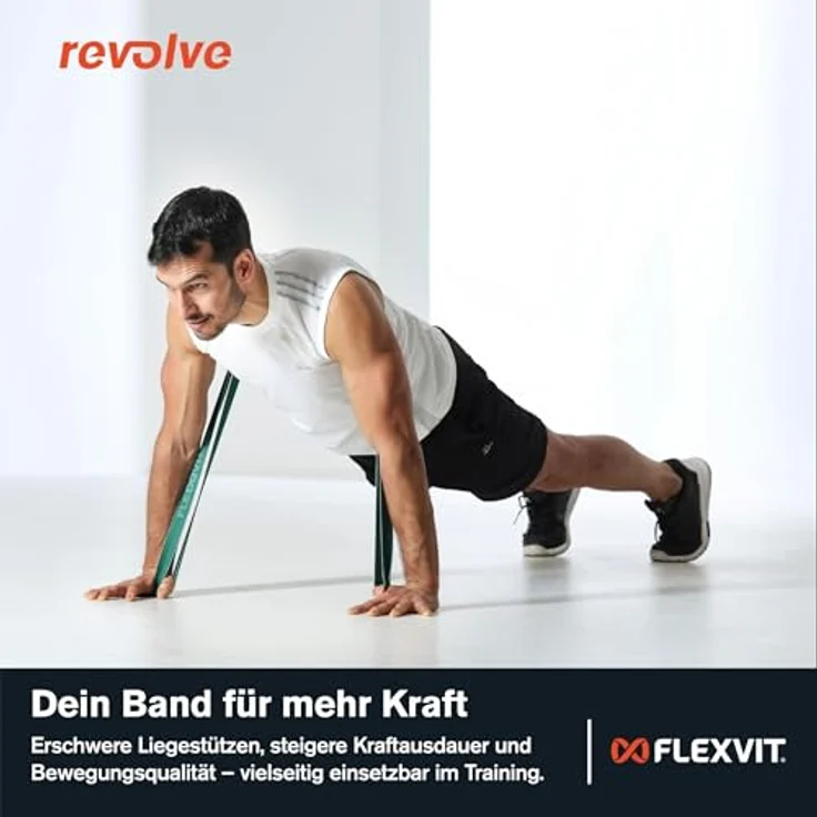 FLEXVIT Revolve Fitnessband Grün, Moderater Widerstand für Core-Stärkung, Funktionelles Training, Hautfreundlich und Robust – Bild 4