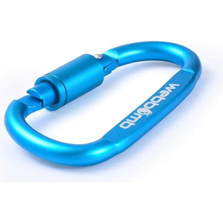 WEBBOMB® 2 Stück Karabiner Haken mit Schraubverschluss 80mm Schraubkarabiner Aluminium Karabinerhaken für Kinderwagen Hundesport Reitsport Camping Wandern Angeln Schlüsselanhänger (Rot 2 Stück) – Bild 3