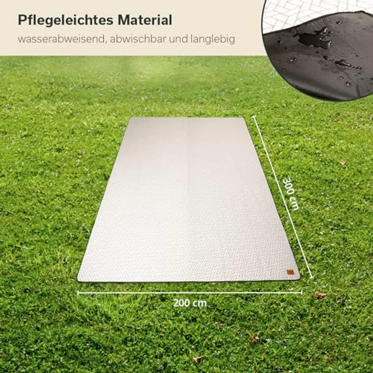 Skandika Zeltteppich 200 x 300 cm | Outdoor Teppich mit Softtouch-Fleece, wetterfest & wasserdicht, mit Aufbewahrungstasche, Picknickdecke, Campingteppich, Zeltunterlage | Camping Zubehör, Wohnwagen – Bild 2