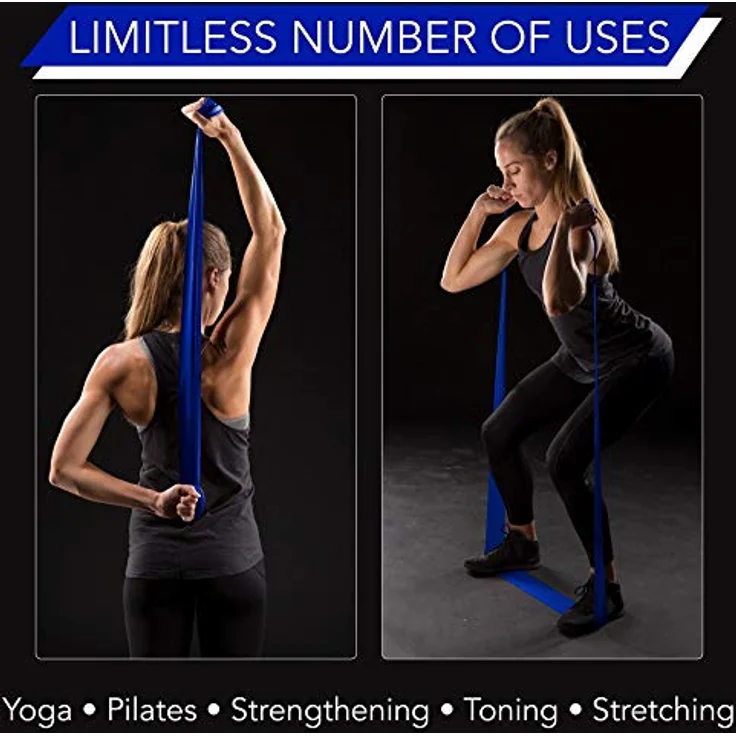 THERABAND Original Fitness Latex-Widerstandsbänder, Vorratsrolle 45,5 Meter, 100% Naturlatex, Blau | Sehr schwer, ideal für Rehabilitation und Ganzkörpertraining – Bild 2