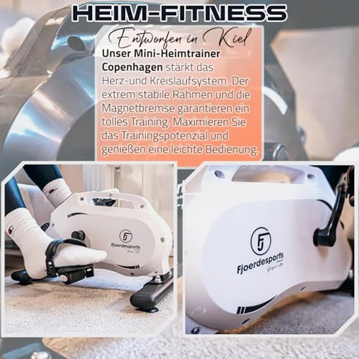 Fjoerdesports Professioneller Arm- und Beintrainer | extra leise, gelenkschonend & rutschfest | inkl. Befestigungsgurt | Heimtrainer für Zuhause | Seniorentrainer – Bild 2