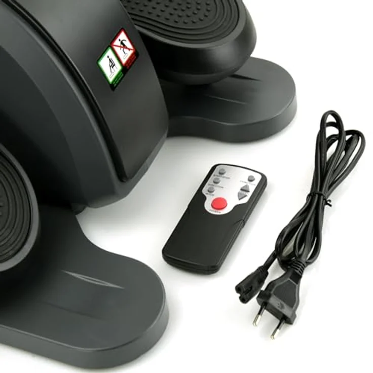 @tec Vita&Cross Motorisierter Mini Ellipsentrainer – Untertisch Pedaltrainer für mehr Bewegung im Sitzen für Zuhause und Büro, leiser Betrieb, förderung der Durchblutung, sichtbarer Fortschritt, inkl. 3 voreingestellten Programmen und Fernbedienung – Bild 4