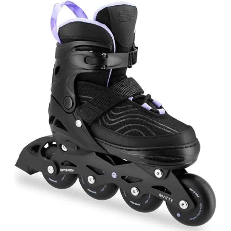 SPOKEY Matty Damen Inliner Verstellbar, ABEC-7 Kugellager, Größen 39-42, Schwarz/Violett, für Erwachsene und Jugendliche