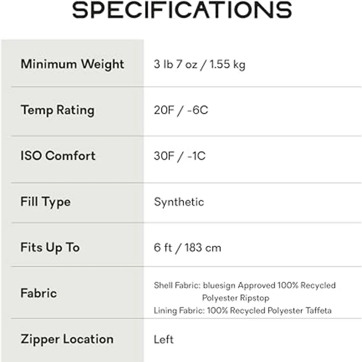 Nemo Equipment Forte Endless Promise, Schlafsack (208 cm) mit recycelbarem Material, Primaloft RISE Füllung und Thermo Gill Ventilationssystem, für Seitenschläfer geeignet – Bild 6