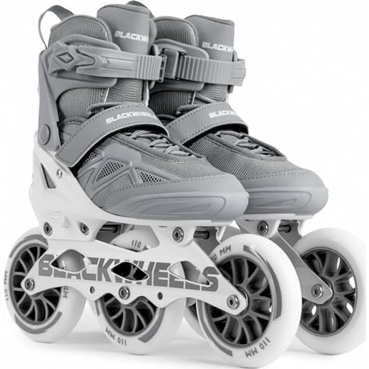 BLACKWHEELS Dynamic Inline Skates, Dreirädrige Speed-Skates mit 110 mm Rollen, Aluminium-Schiene, ABEC-7 Kugellagern und sicherem Dreifach-Verschlusssystem – Bild 3