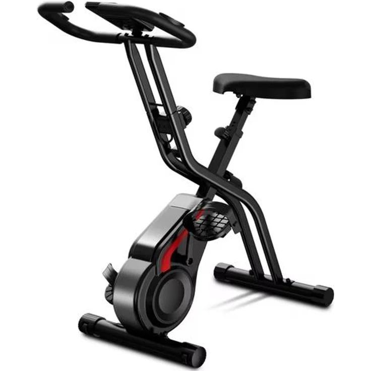 LONTEK 3-in-1 Klappbares Heimtrainer Fahrrad, 16-Stufen Magnet-Widerstand, Pulsmessung, bis 136 KG
