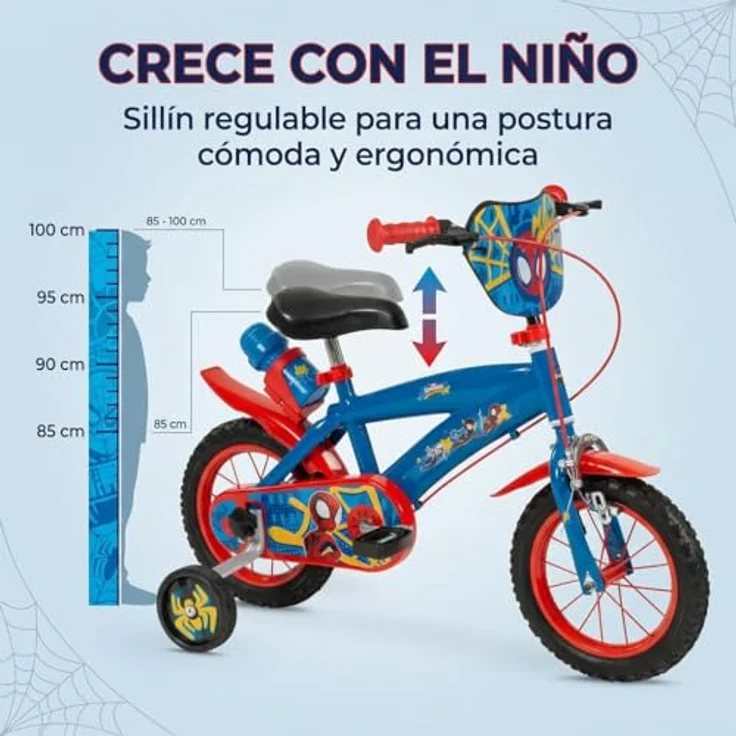 Toimsa Kindervelo 12" Spiderman, Kinderfahrrad für Jungen ab 3 Jahren, aus Eisen – Bild 5
