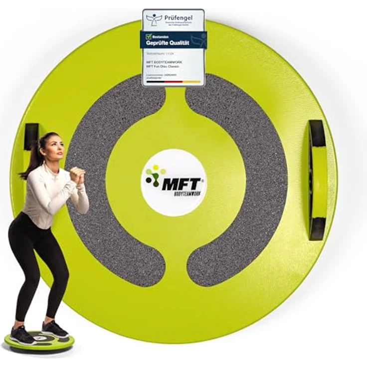 MFT Fun Disc Classic (MFT Grün), Balance Board Profi Physio Therapiekreisel, rutschfestes Holz-Gleichgewichtstraining zur Stärkung von Muskulatur und Koordination, made in Austria – Bild 1