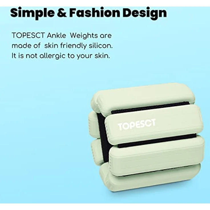 TopEsct Verstellbare Handgelenkgewichte – Set mit 2 Stück (je 0,9 kg) | Langlebiges tragbares Handgelenk- und Knöchelgewichte für Yoga, Tanz, Barre, Pilates, Cardio, Aerobic, Walking (Olivgrün) – Bild 3