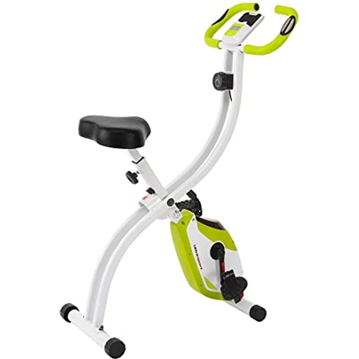 Ultrasport F-Bike 150, Fahrradtrainer, Fitnessrad, LCD-Ausbildung computer, faltbarer Heimtrainer, maximale Benutzergewicht 110 kg, Herzfrequenzmessun, 8 Widerstandsstuf, Grün