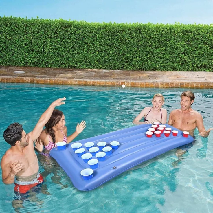 Faburo Luftmatratze Bierpong, PVC blau, 155x76cm – Bild 5