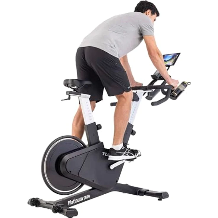 Tunturi Platinum SB20 Sprinter Bike - Fitnessbike mit 16 Widerstandsstufen, Multigrip-Rennlenker, und interaktive Trainings-Apps, blau – Bild 5