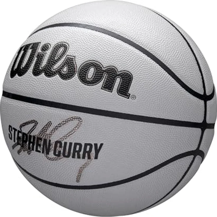 Wilson NBA Player Icon UV Basketball, Stephen Curry Design, Grau, Größe 7, mit UV-Schutz, Pure Feel Textur und True Grip Beschichtung – Bild 2