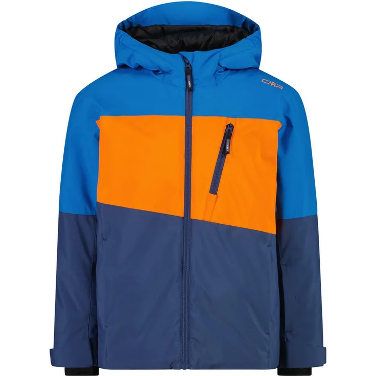 CMP JACKET FIX HOOD Jungen Skijacke mit Clima Protect®-Membran, wasserdicht und atmungsaktiv, river, Größe 140