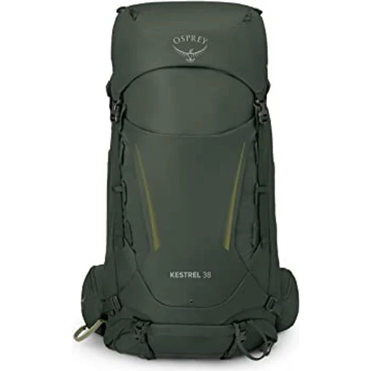 Osprey Kestrel 38 Bonsai Green S/M, Wanderrucksack mit integrierter Regenhülle und verstellbarer AirScape Rückenplatte – Bild 2
