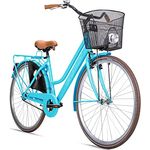 Bergsteiger Amsterdam 26 Zoll Damenfahrrad, Retro-Design, ab 150 cm Körpergröße, mit Korb und Rücktrittbremse