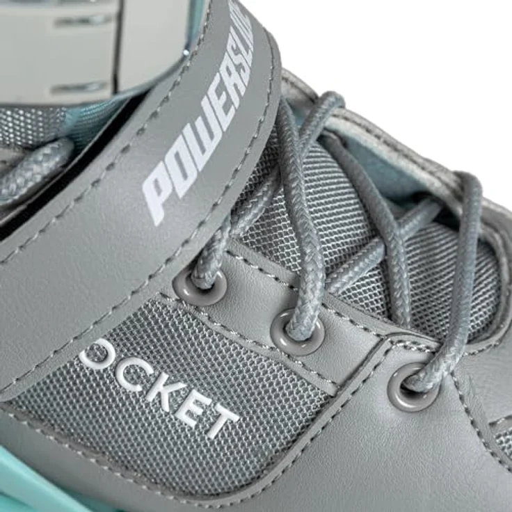 Powerslide Rocket Inline-skates Grau/Cyan EU 37-40, Kids-Skate mit verstellbarer Größe und reflektierenden Aufklebern – Bild 9