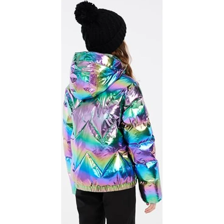 PROTEST PRTSELINA JR Skijacke für Jungen, 152 cm, metallic Regenbogenfarben, thermoisolierend, mit Kapuze und Schneefang, elastische Innenmanschetten – Bild 9