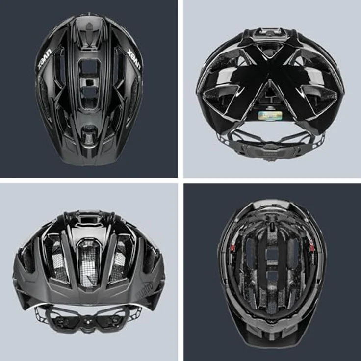 Uvex Sports Quattro, Velohelm für E-Bike und MTB, (56 - 61 cm), mattschwarz, 17 Belüftungsöffnungen, integrierte Sonnenblende und Fliegengitter – Bild 5