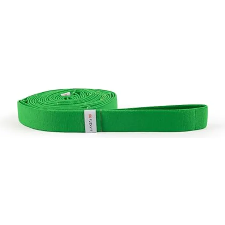 FLEXVIT Multi Fitness (Grün), Vielseitiges Widerstandsband mit eingenähten Schlaufen, hautfreundlich und robust, ideal für Outdoor-Training, made in Germany