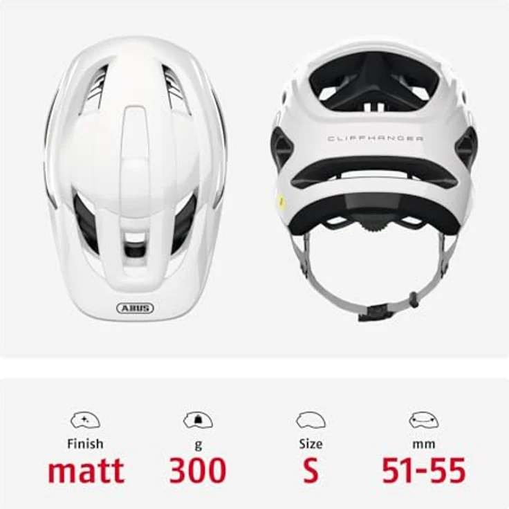 ABUS MTB-Helm Cliffhanger MIPS, Fahrradhelm mit MIPS Aufprallschutz & großen Lüftungsöffnungen, Weiß, Größe S – Bild 3