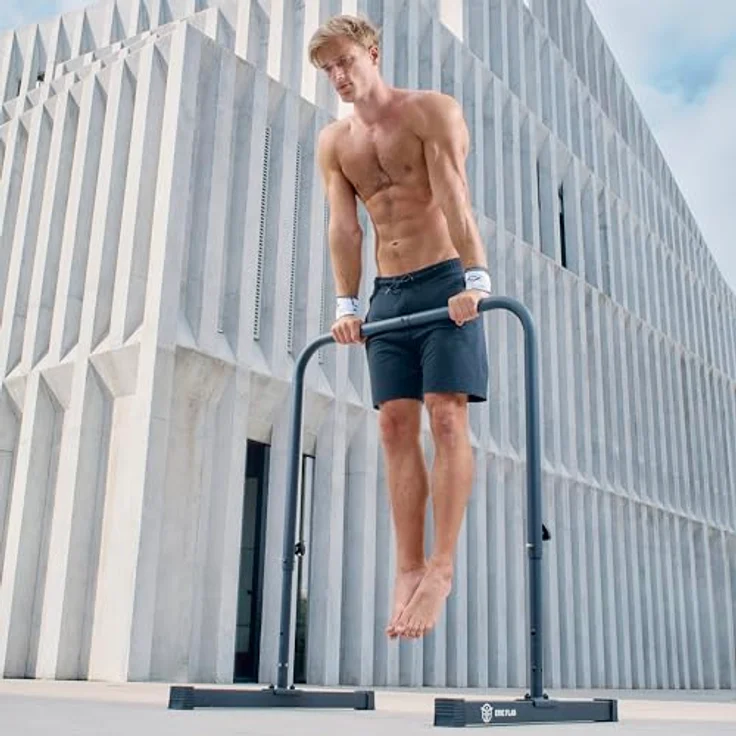 Eric Flag - Klimmzugstange in Vier Höhen verstellbar aus Verstärktem Stahl, bis zu 250 kg belastbar, Pull up Bar Multifunktionale für Dips und Klimmzüge, Gym, Calisthenics, Klimmzugstange Freistehend – Bild 3