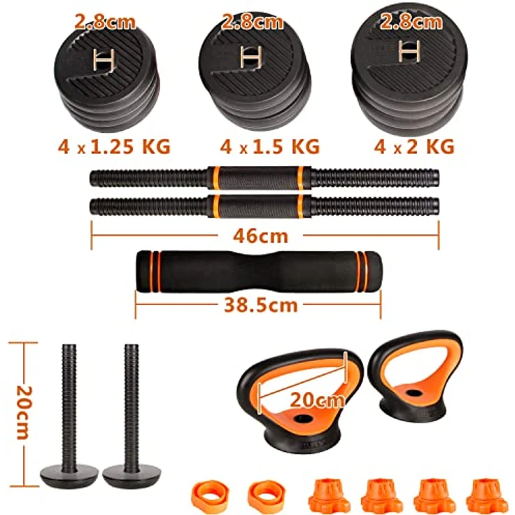 CCLIFE Hanteln Set 2er Kurzhanteln Langhanteln verstellbar 20 30 40kg Hantelset professionell Dumbbell mit Verbindungsstahlrohr Gewichten - Preisvergleich – Bild 3